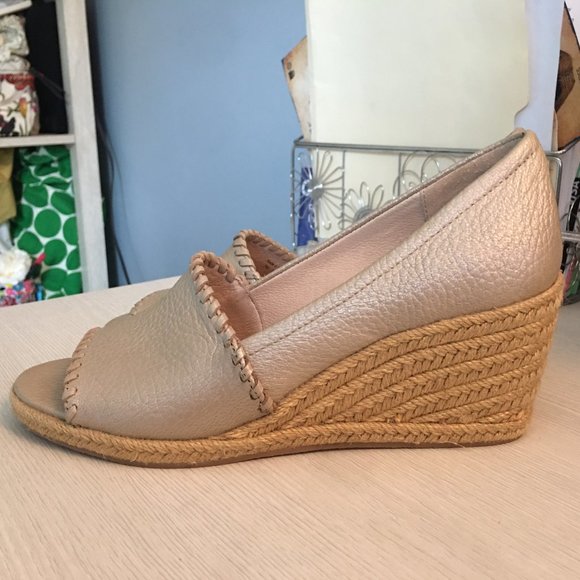 Sandales Jack Rogers MARBELLA – Taille 9 US – Cuir Marron, Semelle Plateforme Wedge – Occasion